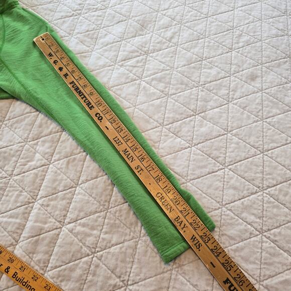 Ibex 1/4 Snap Pullover Top Women's L Green Merino Wool USA Made Granola Girl - Picture 8 of 8